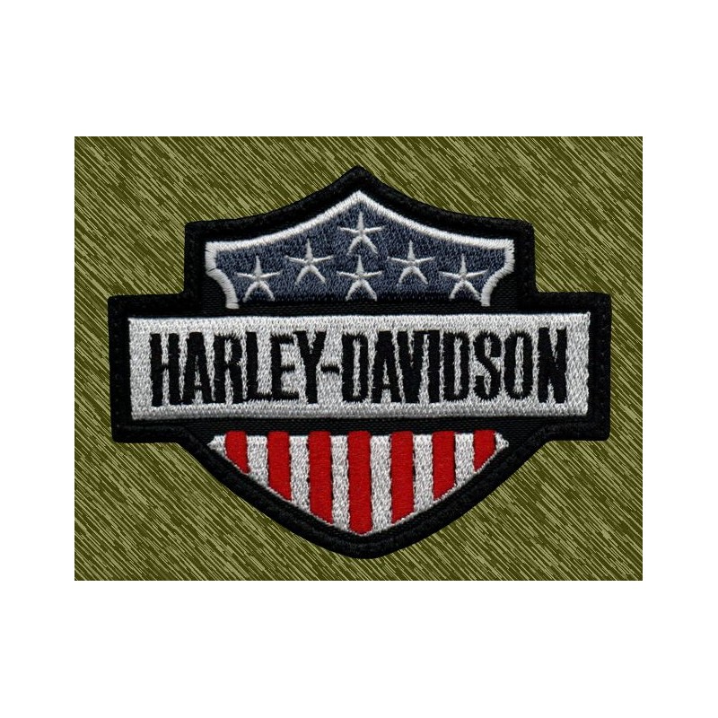 Parche bordado Harley Davidson, bandera