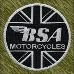 Parche bordado BSA motorcycles, blanco