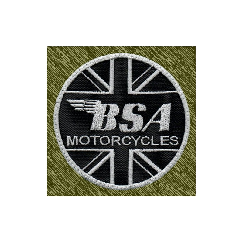 Parche bordado BSA motorcycles, blanco