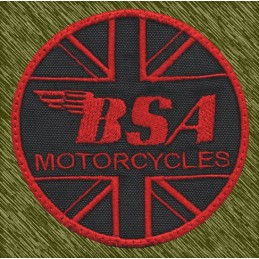 Parche bordado BSA motorcycles, rojo