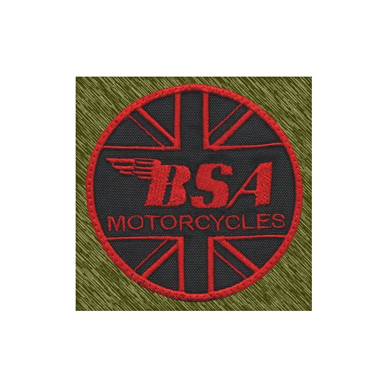 Parche bordado BSA motorcycles, rojo
