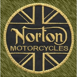 Parche bordado Norton motorcycles, redondo