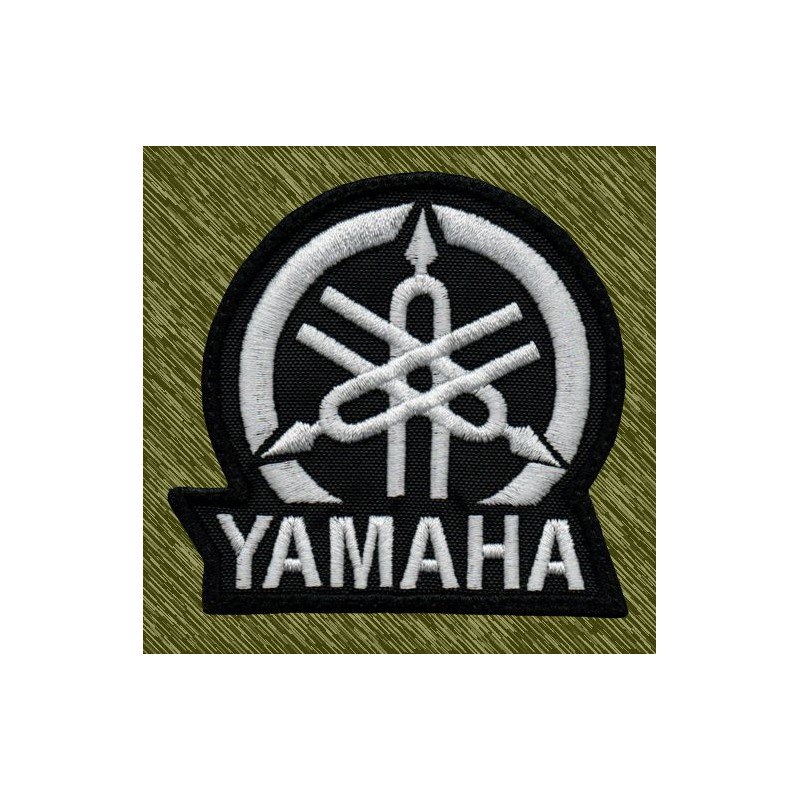 Parche bordado, Yamaha logo blanco