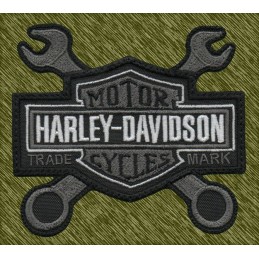 Parche bordado Harley-Davidson con llaves (Termoadhesivo)