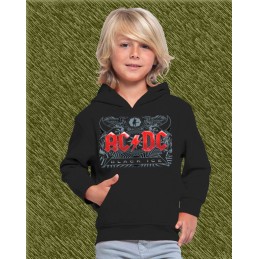 sudadera niño con capucha, AC DC, black ice negra | Custom 13