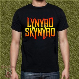 Camiseta Lynyrd Skynyrd, logo rojo y amarillo