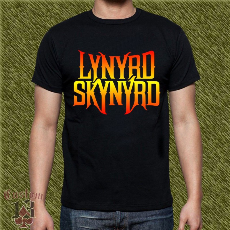 Camiseta Lynyrd Skynyrd, logo rojo y amarillo