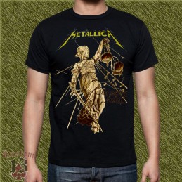 Camiseta Metallica, and justice for all, dorada
