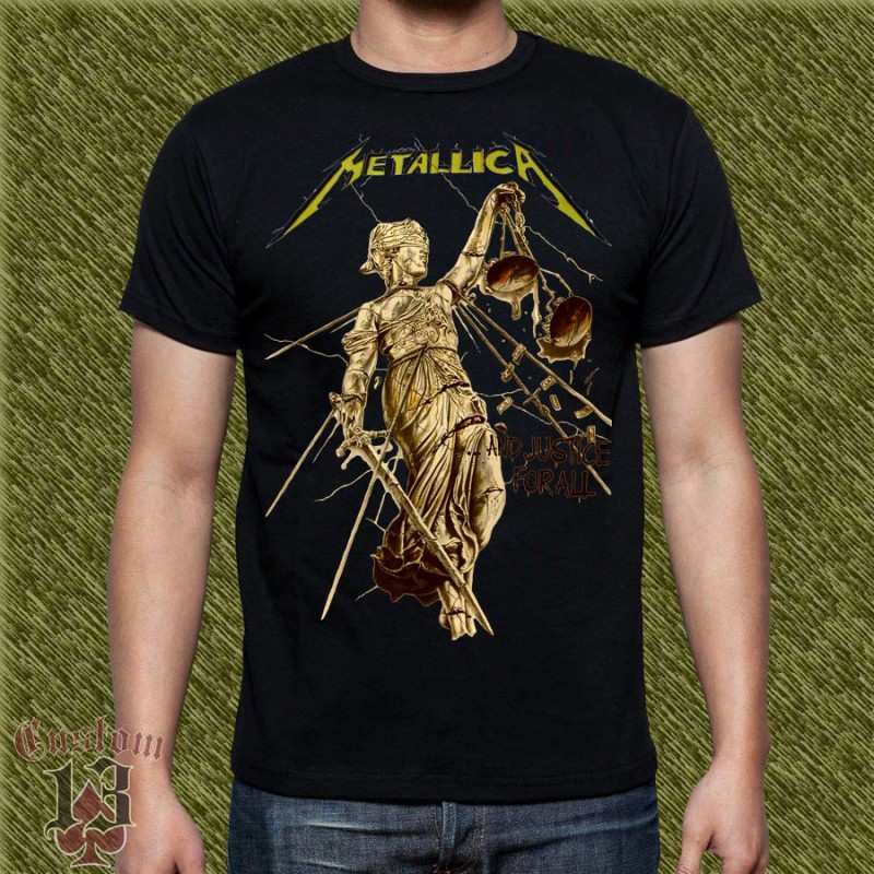 Camiseta Metallica, and justice for all, dorada
