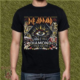 Camiseta Def Leppard, diamonds star halos