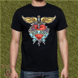 Camiseta Bon Jovi, corazón con alas