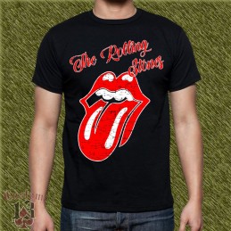 Camiseta Rolling stones, logo con letras rojas