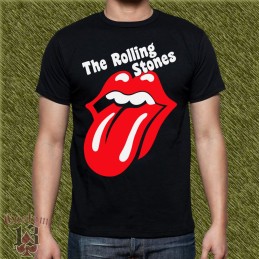 Camiseta Rolling stones, logo con letras blancas