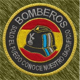 parche bordado, bomberos, solo el fuego conoce nuestro sacrificio