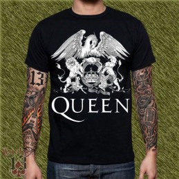 Camiseta Queen, logo blanco