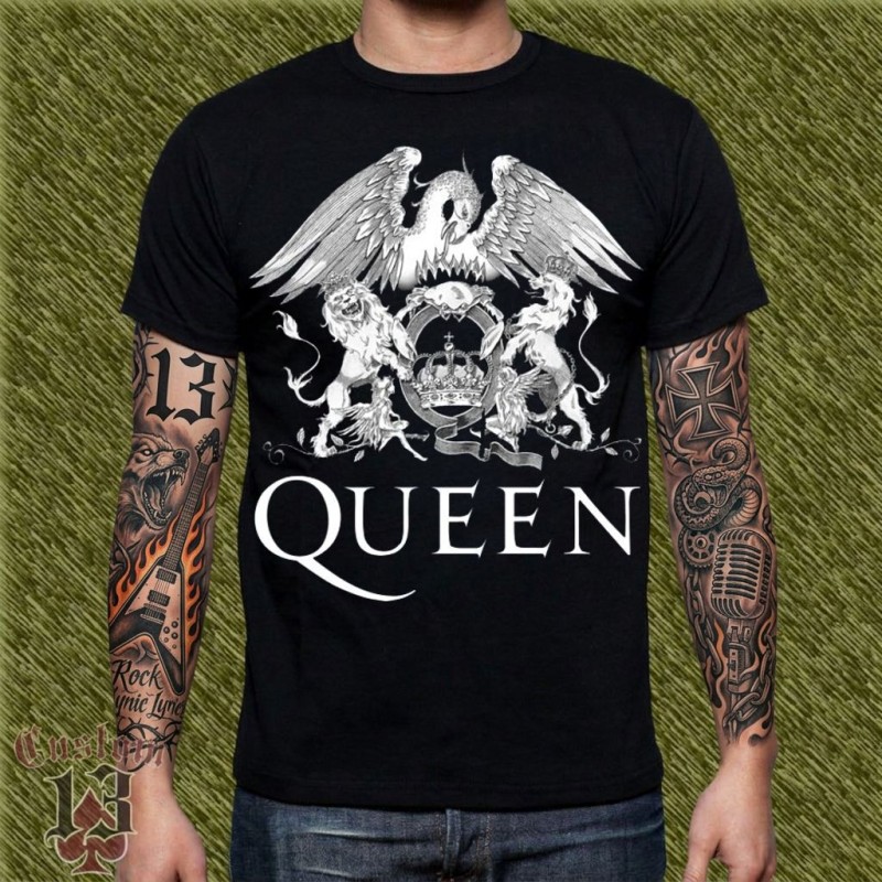 Camiseta Queen, logo blanco
