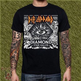 Camiseta Def Leppard, diamond star halos