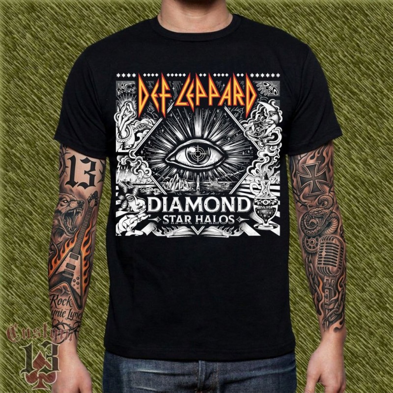 Camiseta Def Leppard, diamond star halos