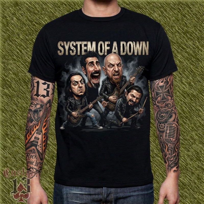 Camiseta caricatura, System of a down