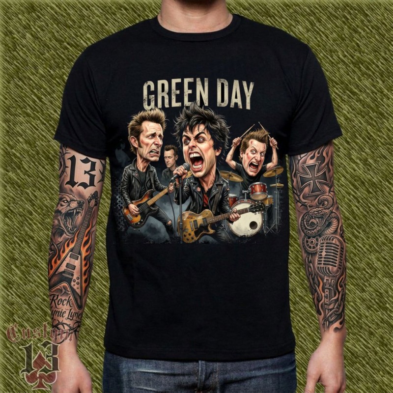 Camiseta Caricatura Green Day - American Idiot Punk