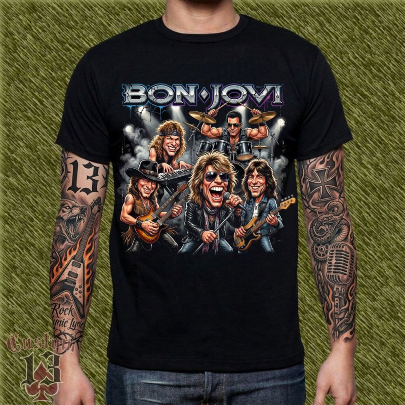 Camiseta Caricatura Bon Jovi - Rock Icons