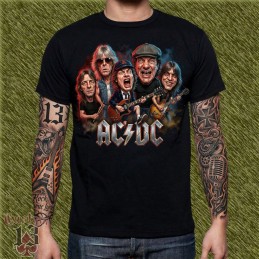 Camiseta Caricatura AC/DC - Classic Lineup