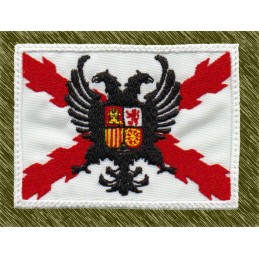 Parche Bordado Bandera Imperial – Cruz de Borgoña y Águila Bicéfala