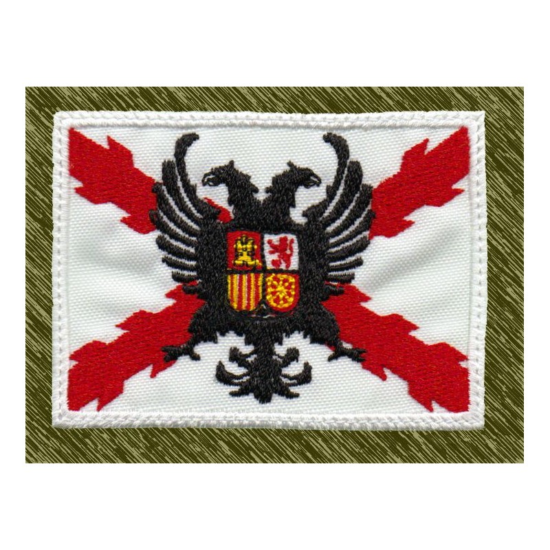 Parche Bordado Bandera Imperial – Cruz de Borgoña y Águila Bicéfala