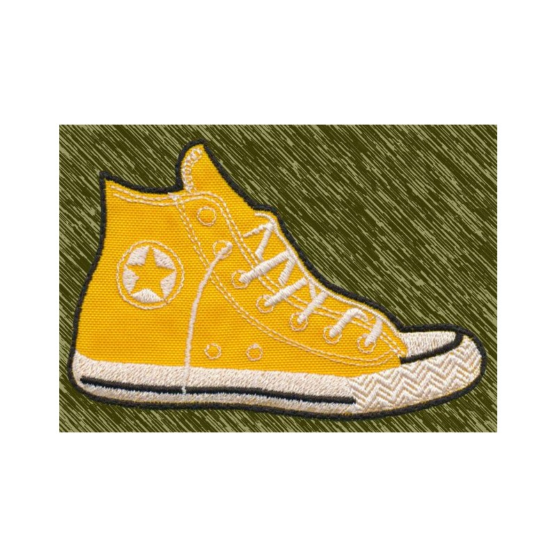 Parche Bordado Zapatilla Estilo Converse Amarilla – Urban Style