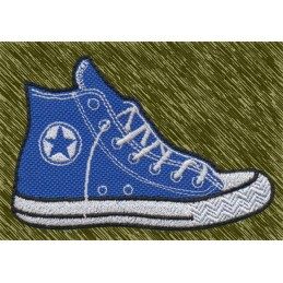Parche Bordado Zapatilla Estilo Converse Azul – Urban Style