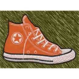 Parche Bordado Zapatilla Estilo Converse Naranja – Urban Style