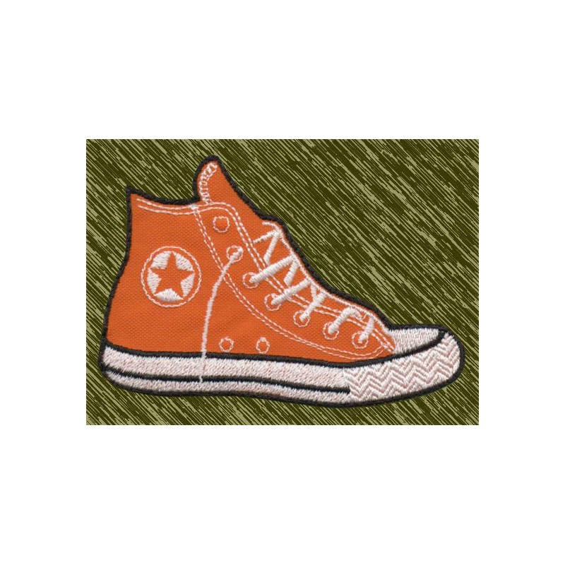 Parche Bordado Zapatilla Estilo Converse Naranja – Urban Style