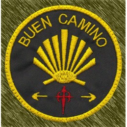 Parche Bordado "Buen Camino" Fondo Negro – Camino de Santiago
