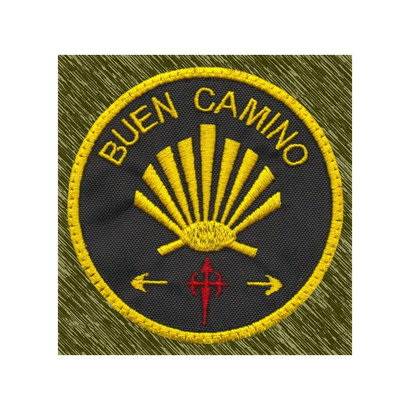 Parche Bordado "Buen Camino" Fondo Negro – Camino de Santiago