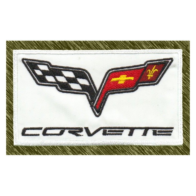 Parche Bordado Corvette (Logo y Nombre) – Alta Definición