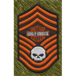 Parche Bordado Harley-Davidson Galón con Calavera