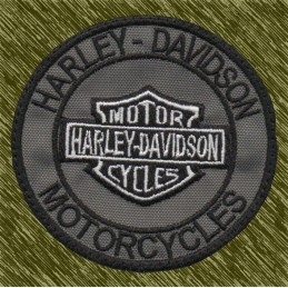 Parche Bordado Harley-Davidson Motorcycles (Logo Gris)