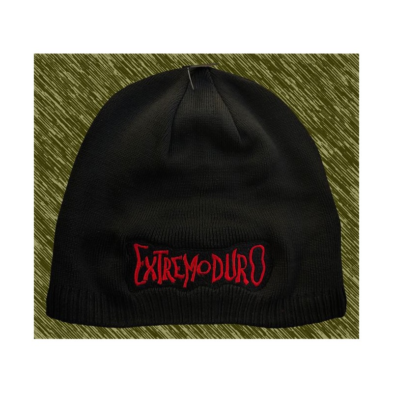 Gorro de lana bordado, Extremoduro nombre rojo